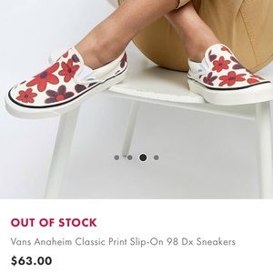 Vans slip-on with flowers